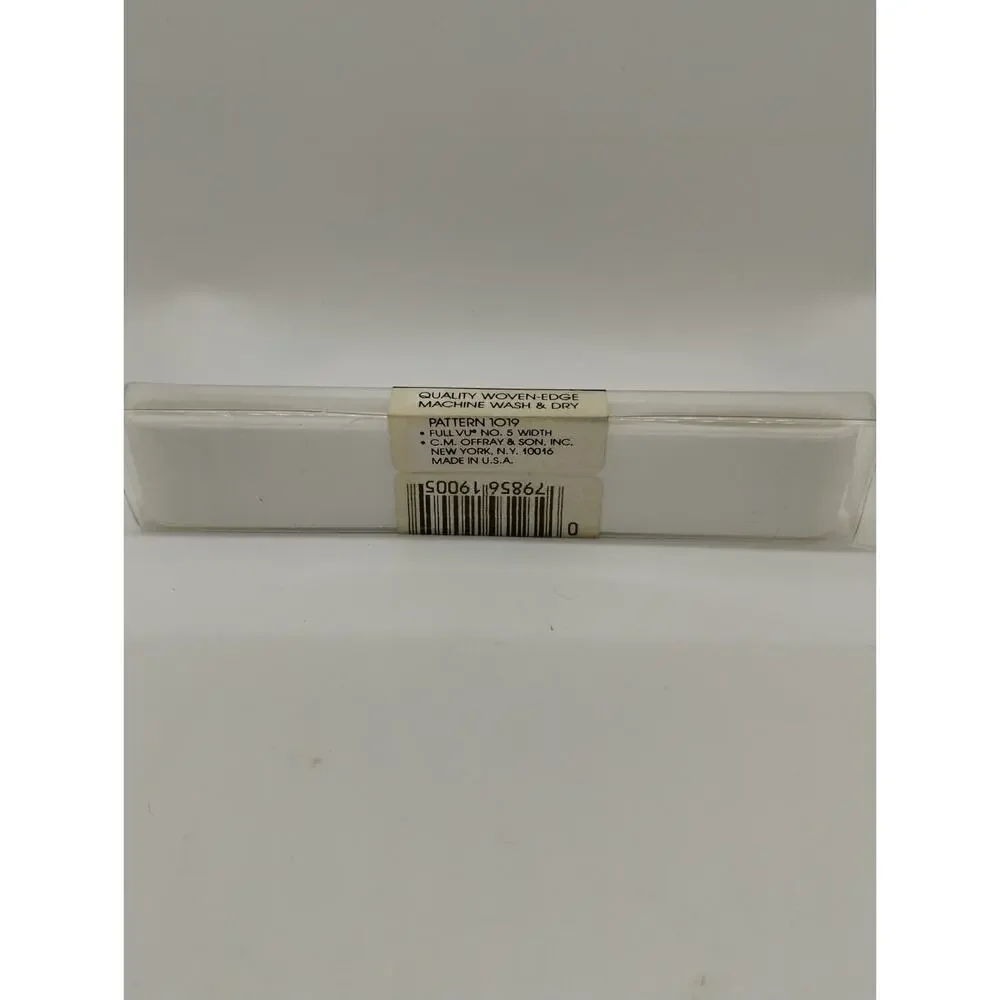 Vintage Offray Designer Woven Edge Satin Ribbons - White 029 - 5ft 7/8 Inch Wide